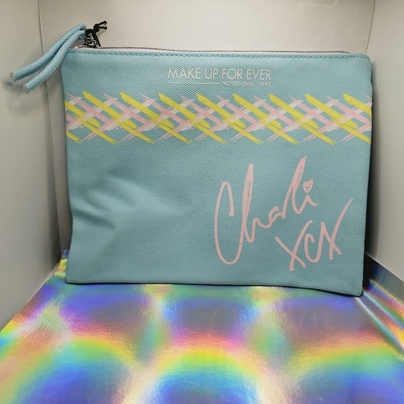 Make Up For Ever x Charli XCX Blue Pink Yellow Makeup Bag - Picture 2 of 7